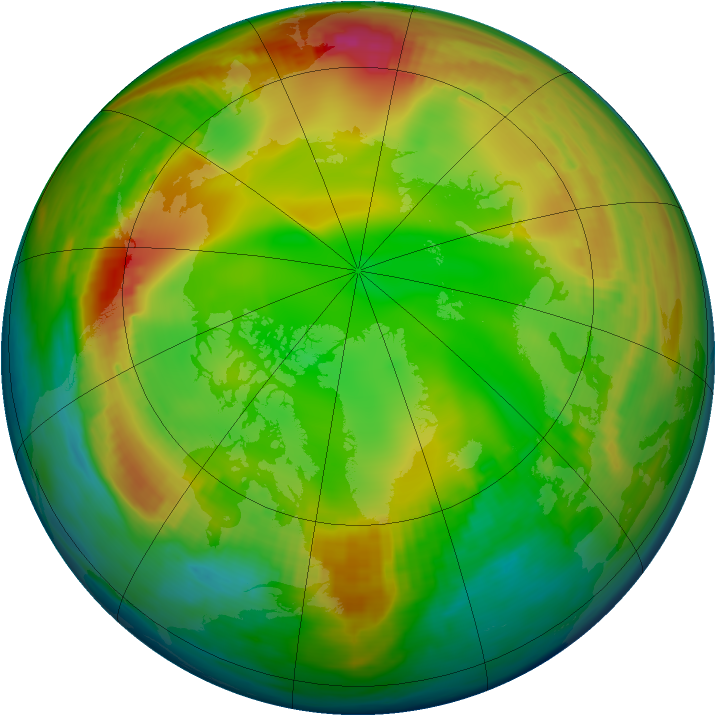 Arctic ozone map for 11 January 1980